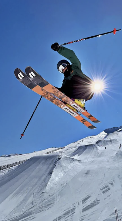 Freestyle skier mid-air