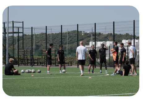 A professional football coaching session