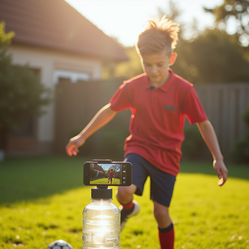 Young player practising